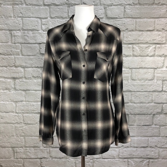 All Saints Tops - All Saints Plaid Hill Button Down Shirt